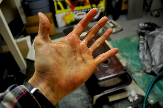 2012-01-20 Bathroom sink strip and prep 05