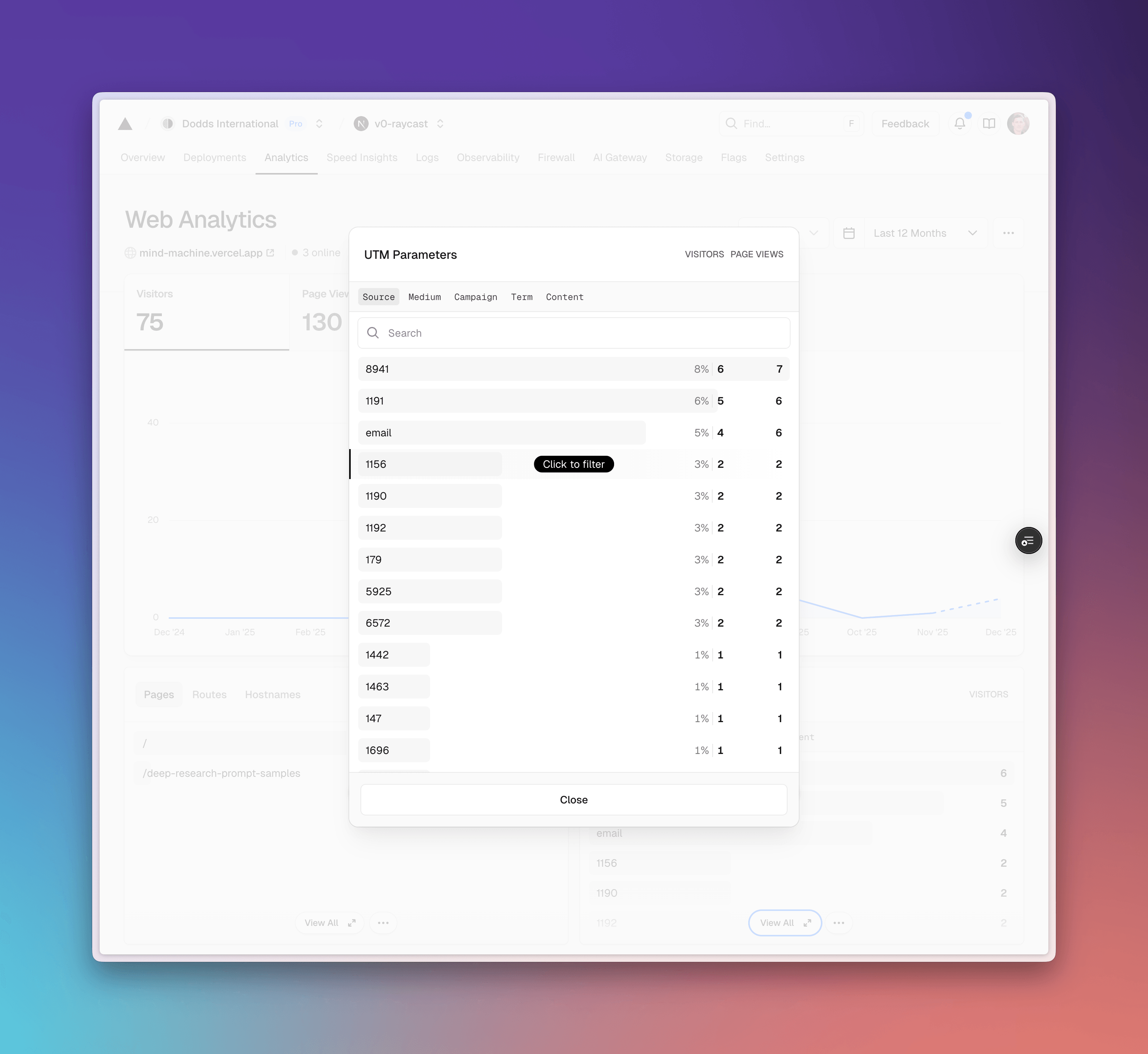 My rejected Raycast job application - Vercel Analytics
