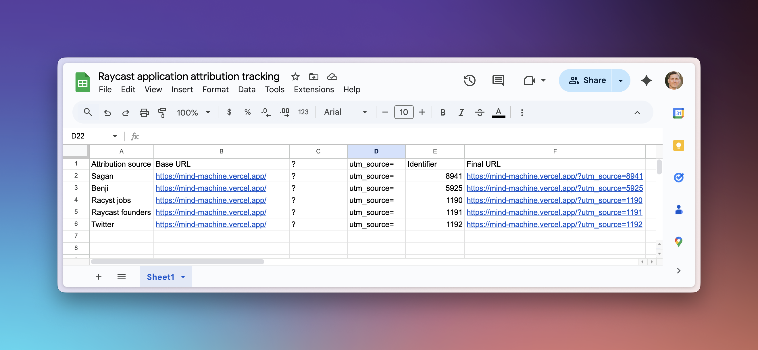 My rejected Raycast job application - application link tracker